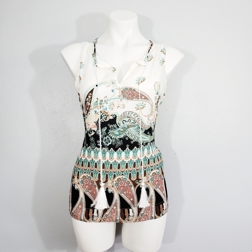 New York & Co Paisley Boho Light Blouse